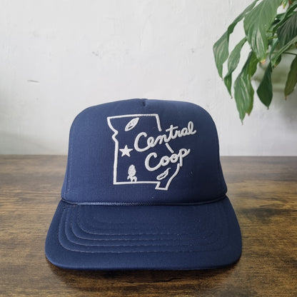 Vintage American Trucker Hat Snapback cap one size adjustable navy central coop