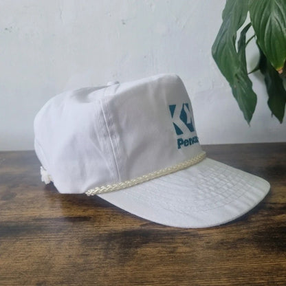 Vintage American Trucker Hat Snapback cap one size adjustable white penox