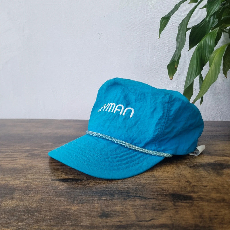 Vintage American Trucker Hat Snapback cap one size adjustable blue turquoise leyman