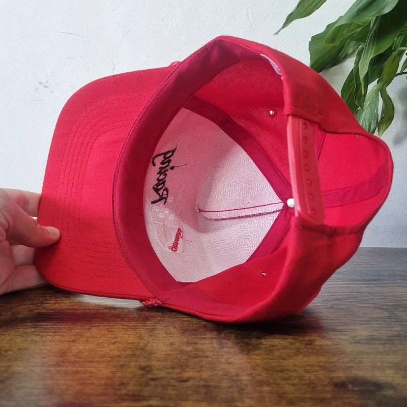 Vintage American Trucker Hat Snapback cap one size adjustable red Cummings racing