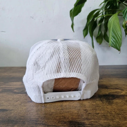 Vintage American Trucker Hat Snapback cap one size blue white IMI Irving Materials Inc