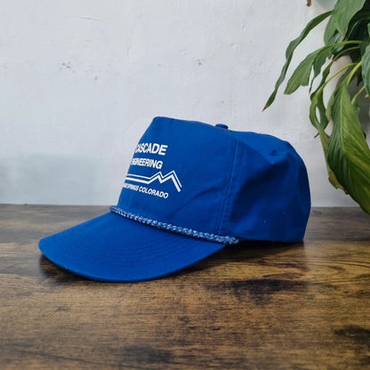 Vintage American Trucker Hat Snapback cap one size adjustable blue cascade engineering