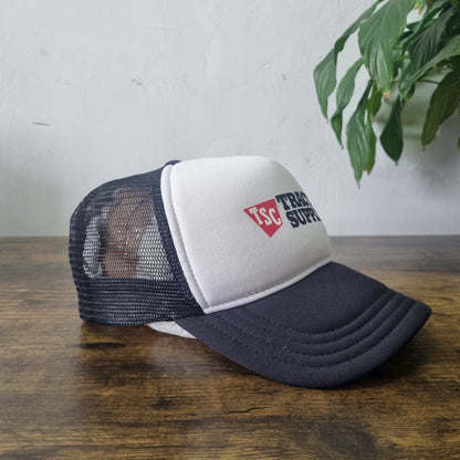 Vintage American Trucker Hat Snapback cap one size adjustable black white
