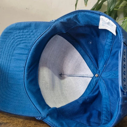 Vintage American Trucker Hat Snapback cap Thompson roofing one size adjustable blue