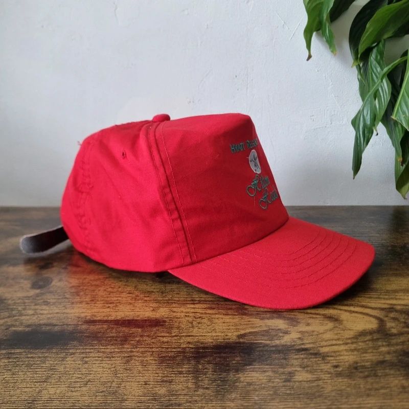 Vintage American Trucker Hat Snapback cap one size adjustable red hilton head