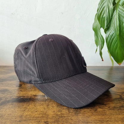 Vintage O'Neill Baseball Hat Snapback cap one size large XL black pinstripe fitted