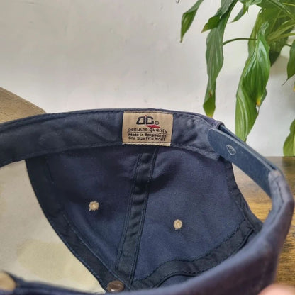 Vintage American baseball Hat Snapback cap one size adjustable navy beige Chevrolet dealer