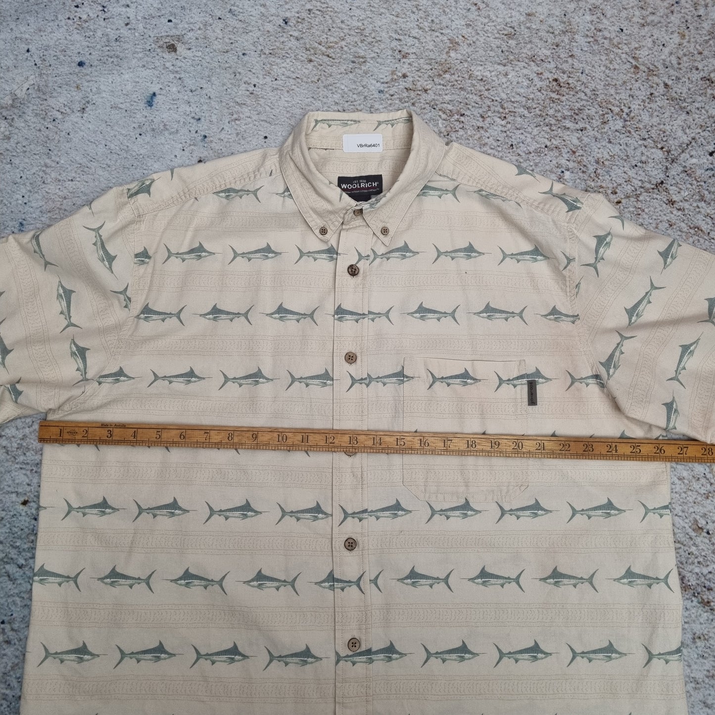 Woolrich SHIRT ECRY FISH SHORT SLEEVE WESTERN OUTDOOR MENS - Beige - Size XL