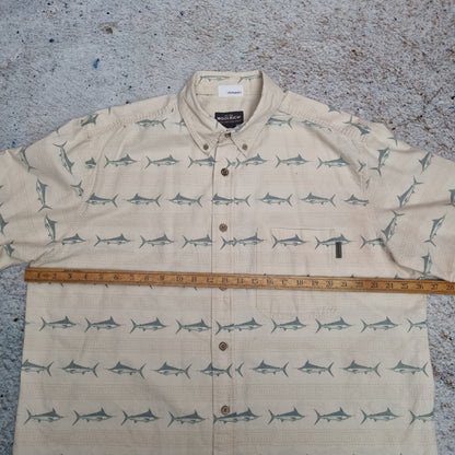 Woolrich SHIRT ECRY FISH SHORT SLEEVE WESTERN OUTDOOR MENS - Beige - Size XL
