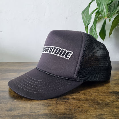 Vintage American Trucker Hat Snapback cap one size Bridgestone tire black
