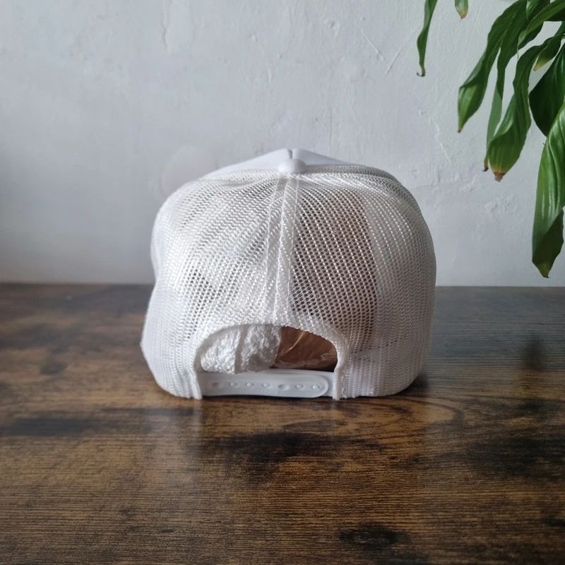 Vintage American Trucker Hat Snapback cap one size adjustable white fishing campers