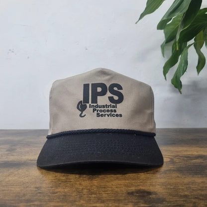 Vintage American Baseball Hat Snapback cap one size adjustable beige black industrial process system