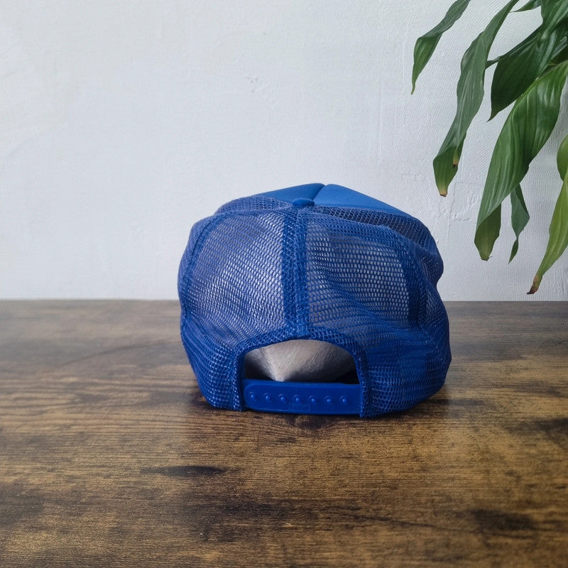 Vintage American Otto Trucker Hat snapback cap Beechcraft one size adjustable 90s royal blue