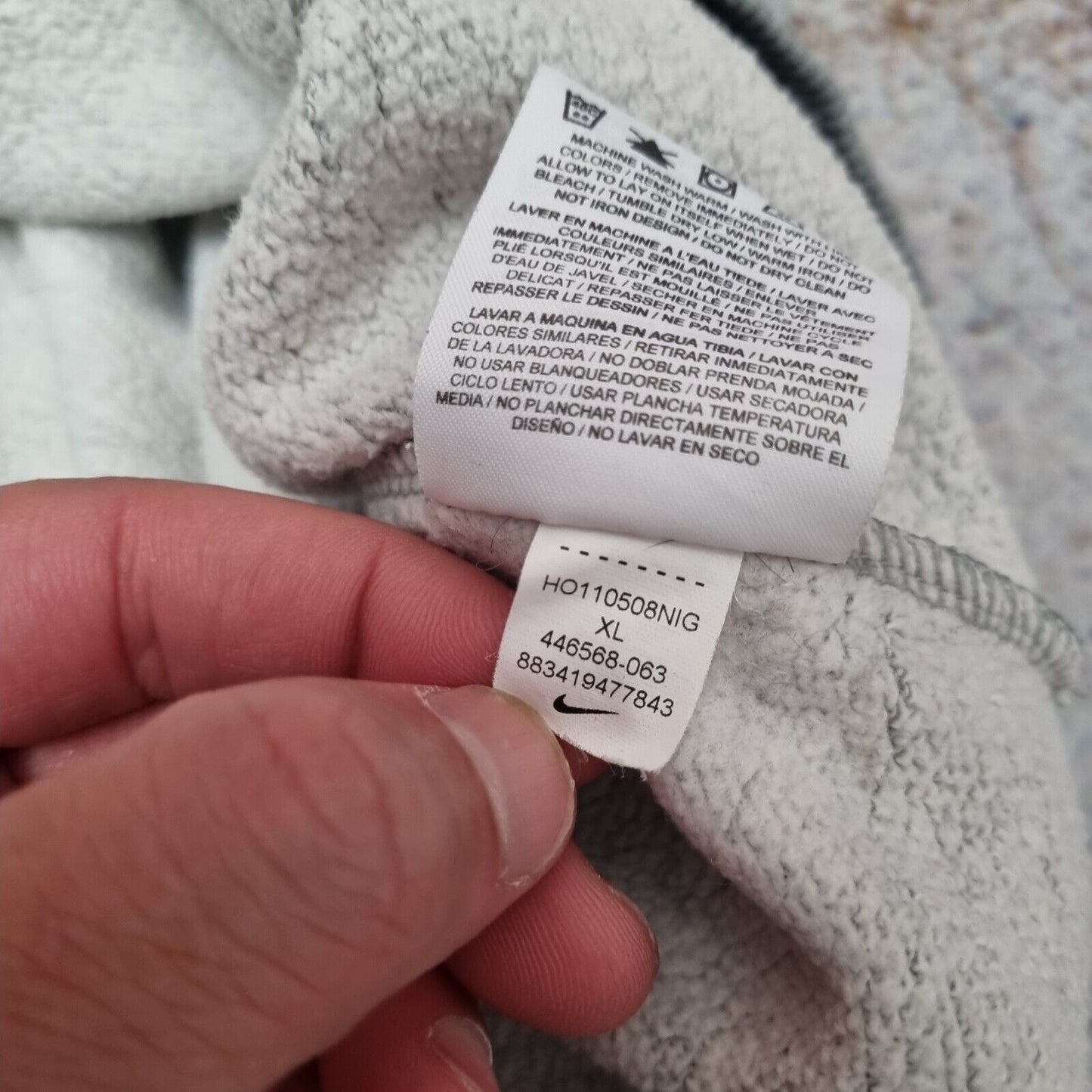 Nike Hoodie Logo Big Spellout Centre Swoosh Size XL Vintage Retro Hooded Grey