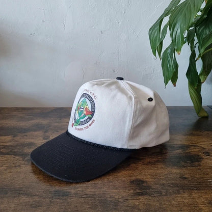Vintage American Trucker Hat Snapback cap one size Botanical Gardens in St. Thomas black white