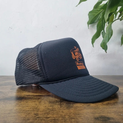 Vintage American Trucker Hat Snapback cap one size adjustable black lawnmower