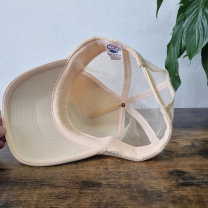 Vintage St. Thomas U.S. Virgin Islands trucker snapback hat cap cream one size adjustable