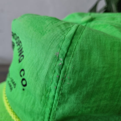 Vintage American Trucker Hat Snapback cap one size adjustable neon green roofing