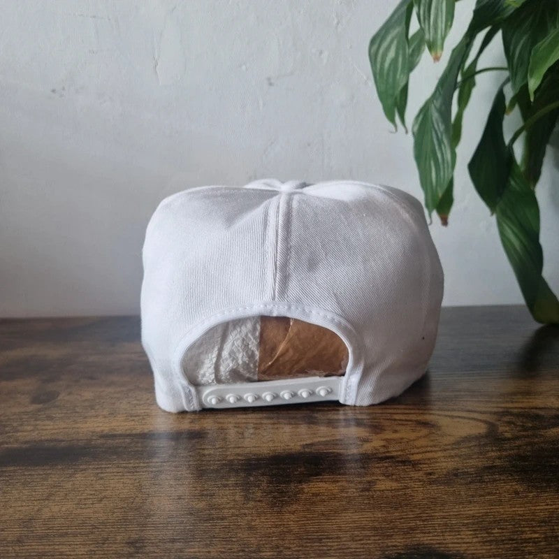 Vintage American Trucker Hat Snapback cap one size adjustable white globe