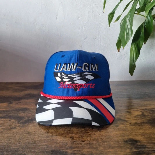 Vintage American Baseball Hat Snapback cap one size adjustable blue UAW General motors