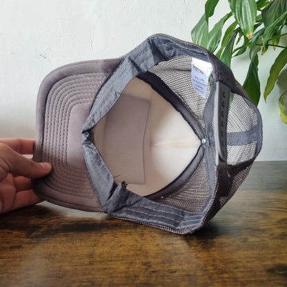Vintage American Baseball Hat Snapback cap one size adjustable grey white