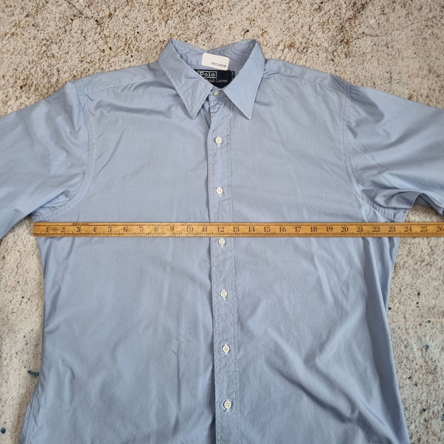 Polo Ralph Lauren CASUAL SHIRT MADE IN USA PLAIN 34 MEDIUM - Blue - Size 16.5