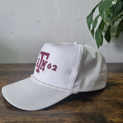 Vintage American Trucker Hat Snapback cap one size adjustable white texts A&m