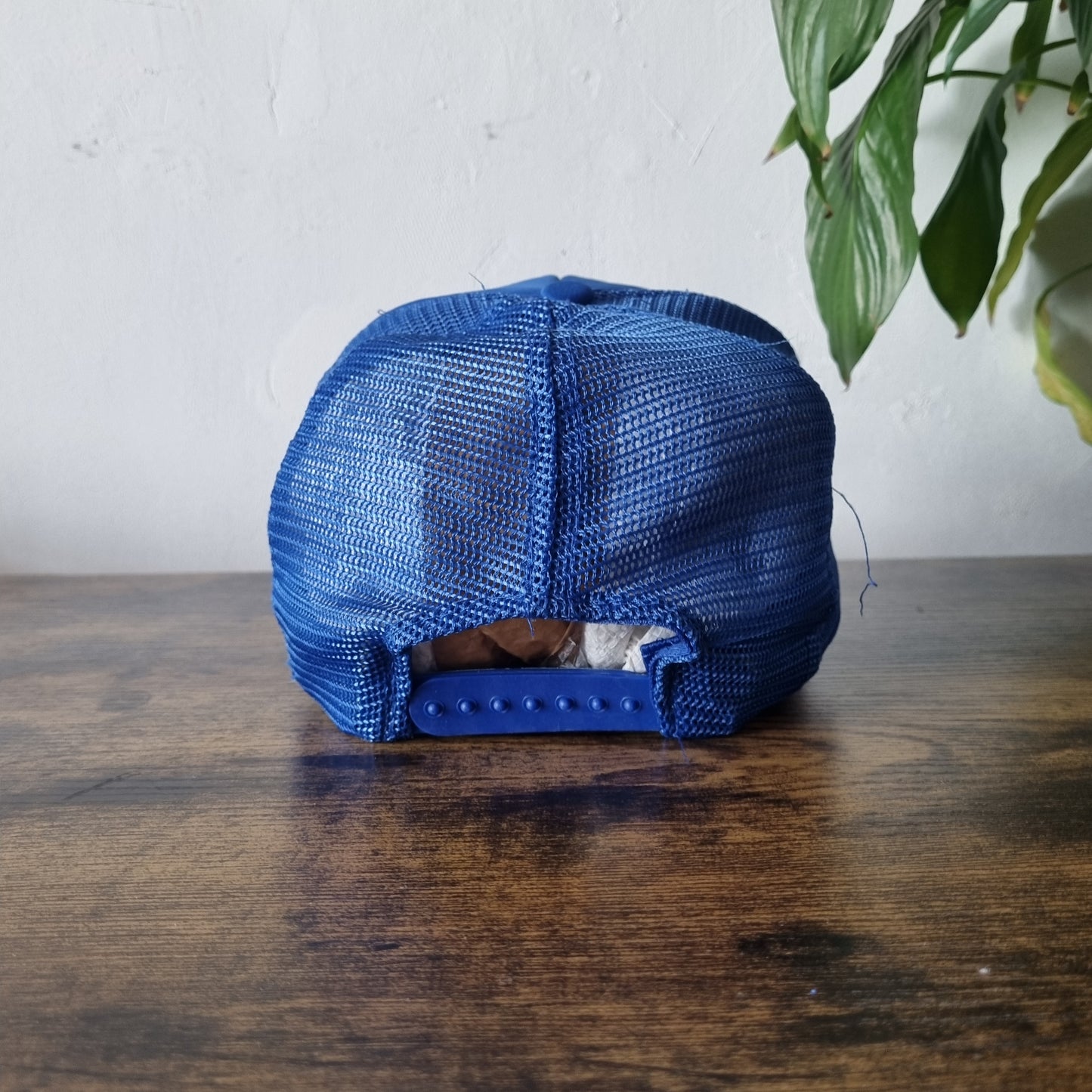 Vintage American Trucker Hat Snapback cap one size adjustable Blue Johnstone