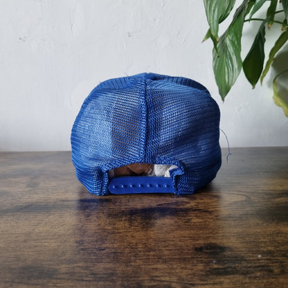 Vintage American Trucker Hat Snapback cap one size adjustable Blue Johnstone