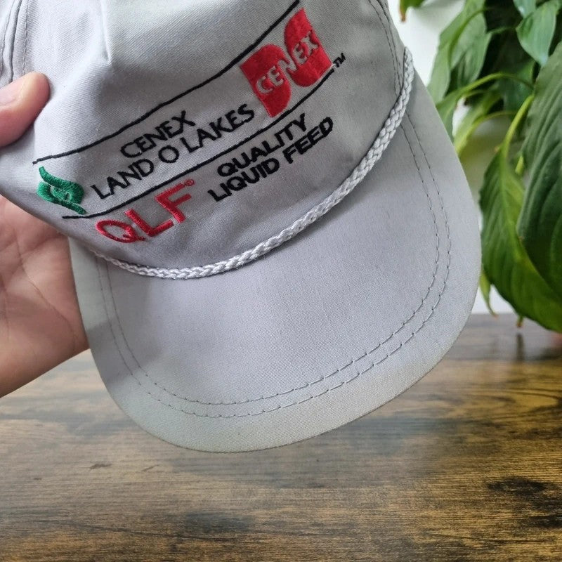 Vintage American Trucker Hat Snapback cap one size adjustable grey farming feed