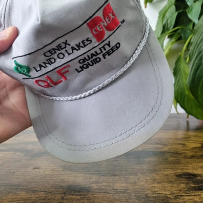 Vintage American Trucker Hat Snapback cap one size adjustable grey farming feed
