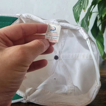 Vintage American Trucker Hat Snapback cap one size white oklahoma John hancock bowl