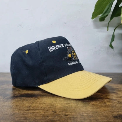Vintage American Baseball Hat Snapback cap one size adjustable black yellow loader construction