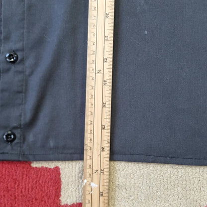 Vintage Dickies Boxy Fit Cropped Shirt Short Sleeve XL plain Grey Button Up Skater Y2K Surf