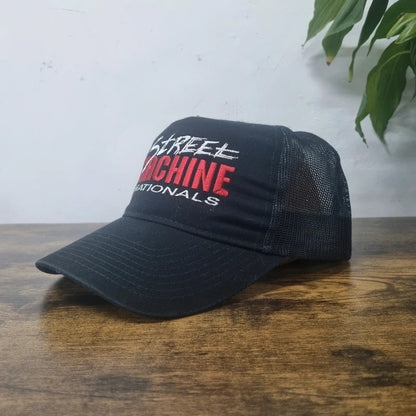 Vintage American Baseball Hat Snapback cap one size adjustable black street machine