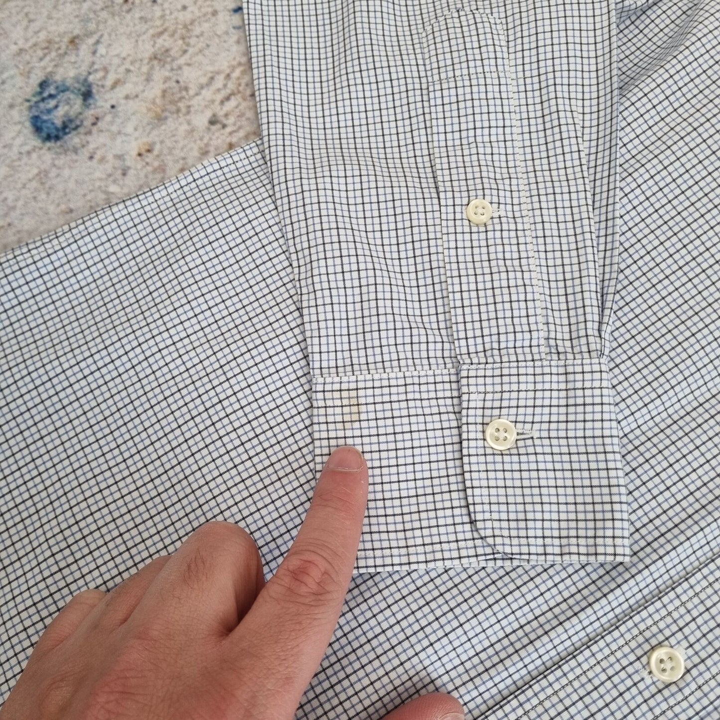 Ralph Lauren OXFORD SHIRT REGENT CUSTOM FIT CHECK - Blue - Size 14.5