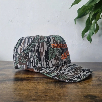 Vintage American Baseball Hat Snapback cap one size adjustable camo green brown thuricide
