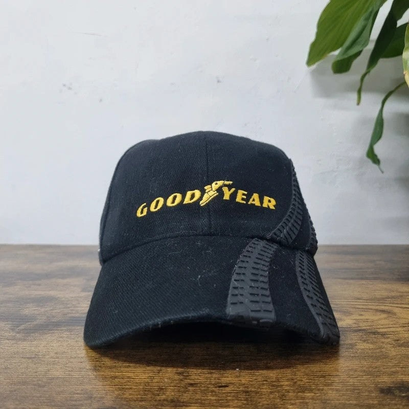 Vintage American Baseball Hat Snapback cap one size adjustable black Good year tyre