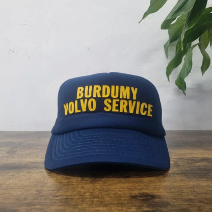 Vintage American Baseball Hat Snapback cap one size adjustable navy volvo service garage burdumy