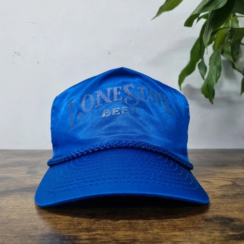 Vintage American Trucker Hat Snapback cap one size adjustable blue longstanding beer