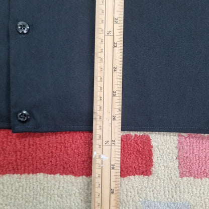 Vintage Dickies Boxy Fit Cropped Shirt Short Sleeve Medium plain Black Button Up Skater Y2K Surf