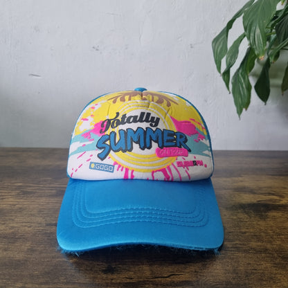Vintage American Trucker Hat Snapback cap one size adjustable blue white