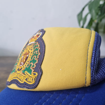 Vintage American Trucker Hat Snapback cap one size adjustable Yellow Blue