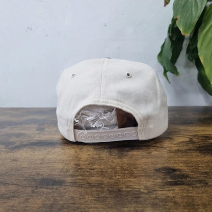 Vintage American Baseball Hat Snapback cap one size adjustable cream burgundy bobcat skit loader