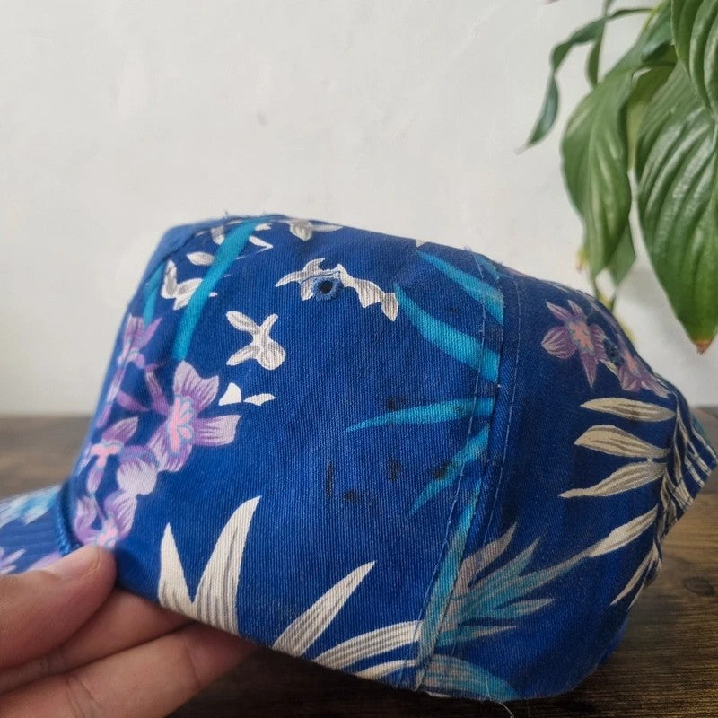 Vintage American Trucker Hat Snapback cap one size adjustable blue Hawaii hang loose