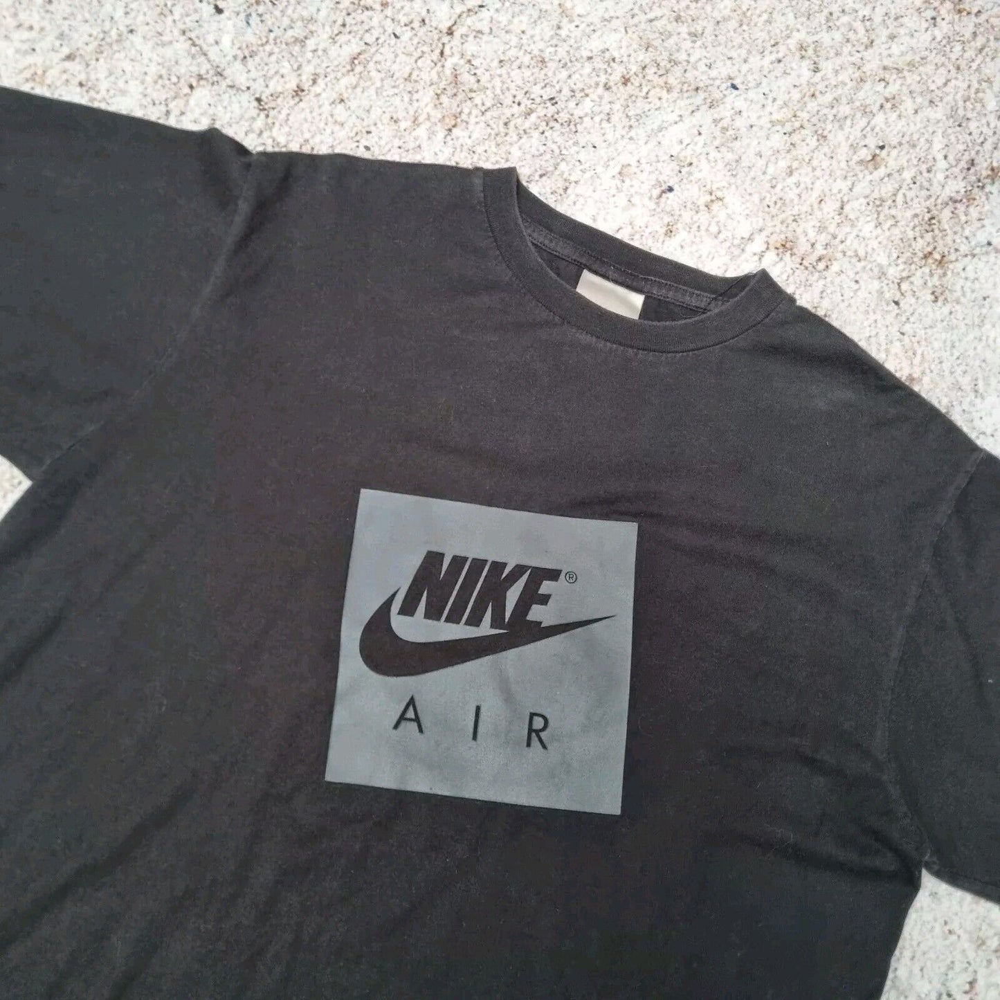 Nike T-Shirt Mens Y2K Vintage Spellout Big Swoosh Graphic Tee, Black, M