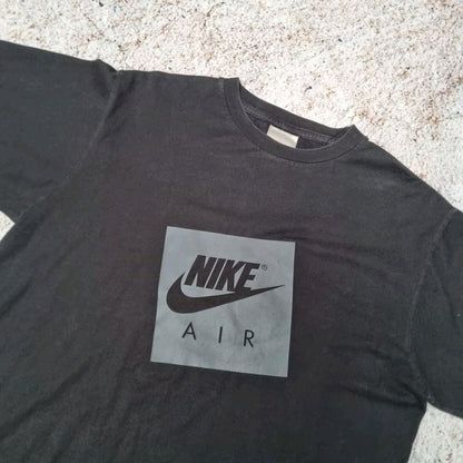 Nike T-Shirt Mens Y2K Vintage Spellout Big Swoosh Graphic Tee, Black, M