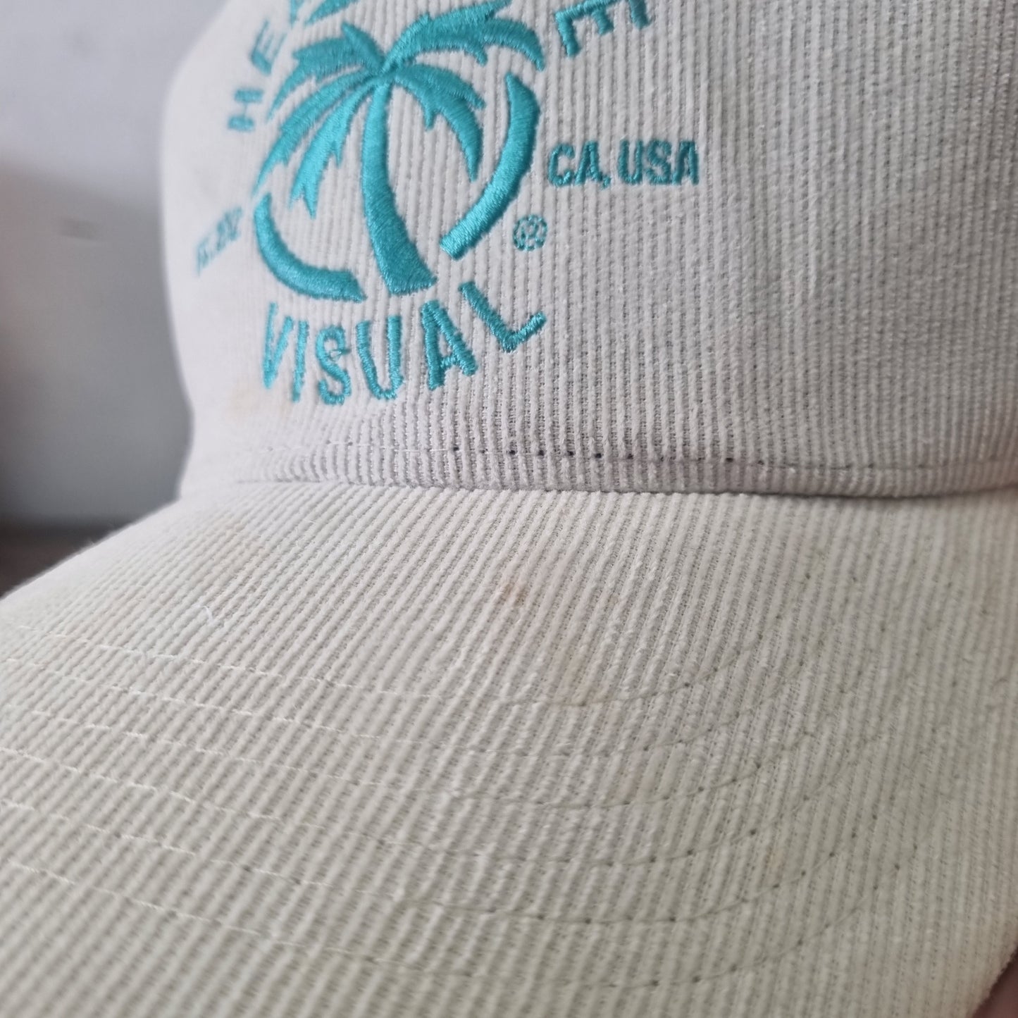 Vintage American Trucker Hat Snapback cap one size white heat wave visual