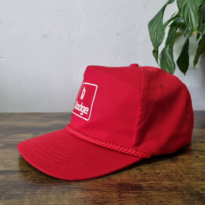 Vintage American Trucker Hat Snapback cap one size red Dodge Car