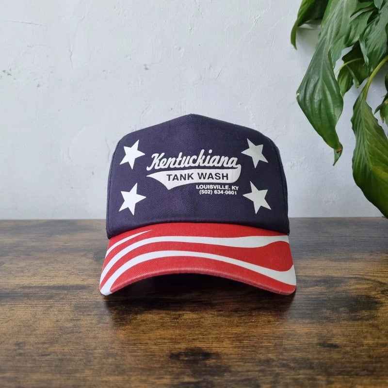 Vintage American Baseball Hat Snapback cap one size adjustable kentuckiana tank wash navy red
